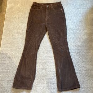 High rise flare corduroy pants